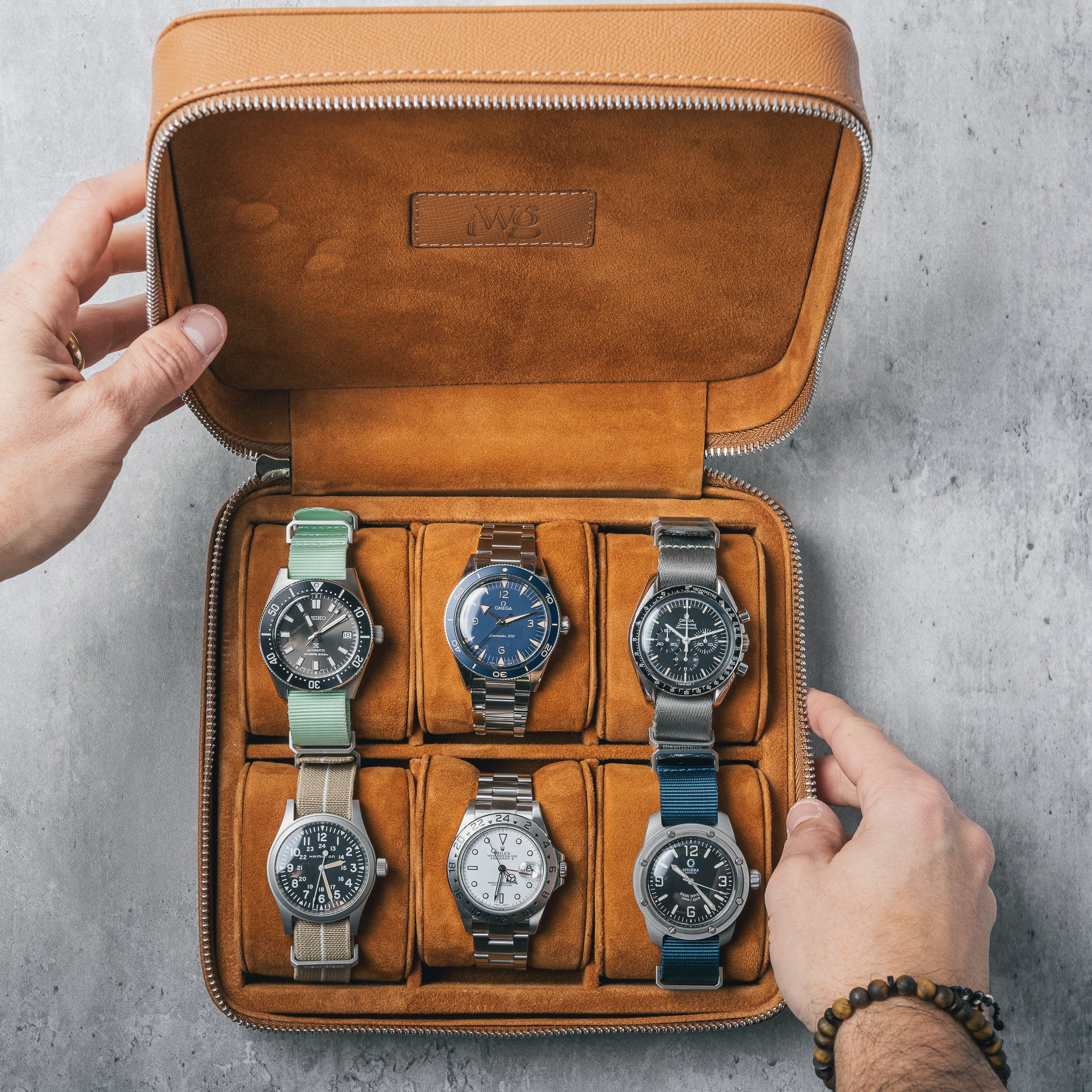 Watchbox "Zip-Case" for 6 Watches, Carrot Orange