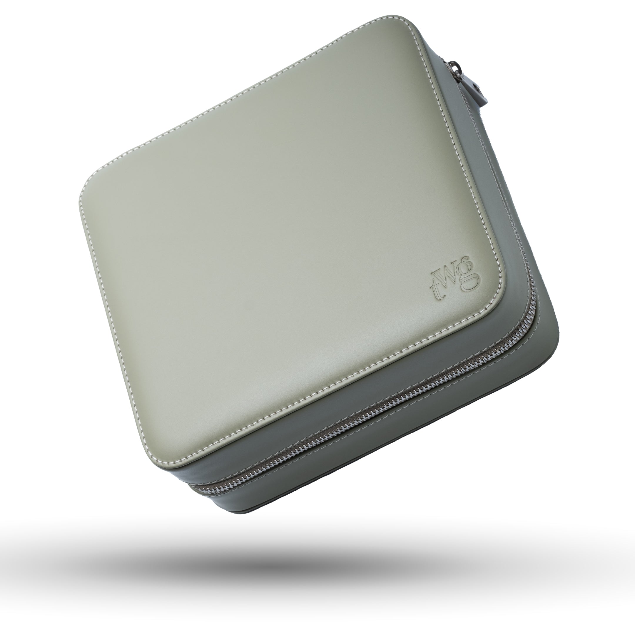 Uhrenbox Zip-Case für 6 Uhren in Mintgrün – stilvolle Lederbox für sichere Aufbewahrung