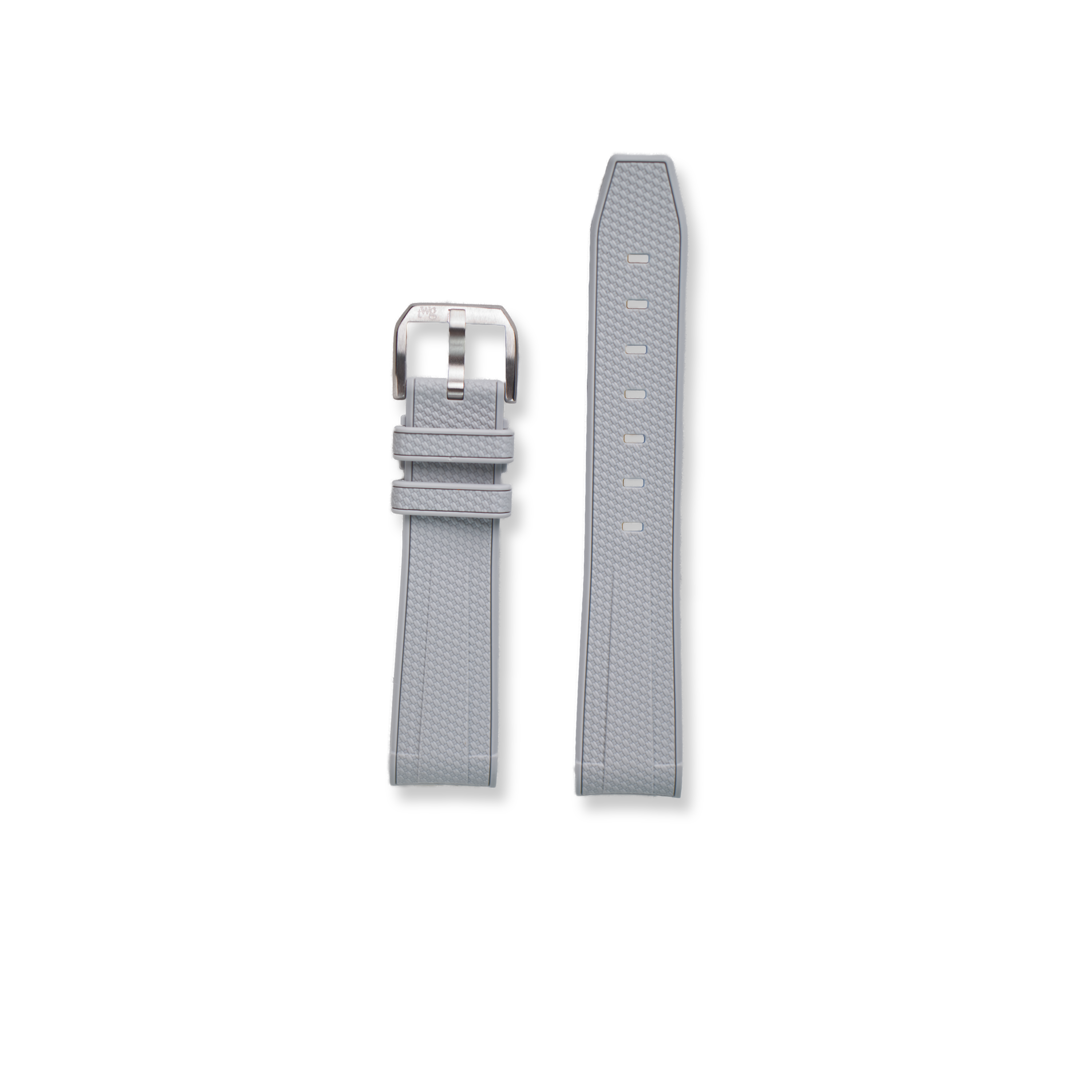 Graues Kautschukband für Omega x Swatch MoonSwatch mit gebogenen Enden und TWG-Edelstahlschließe