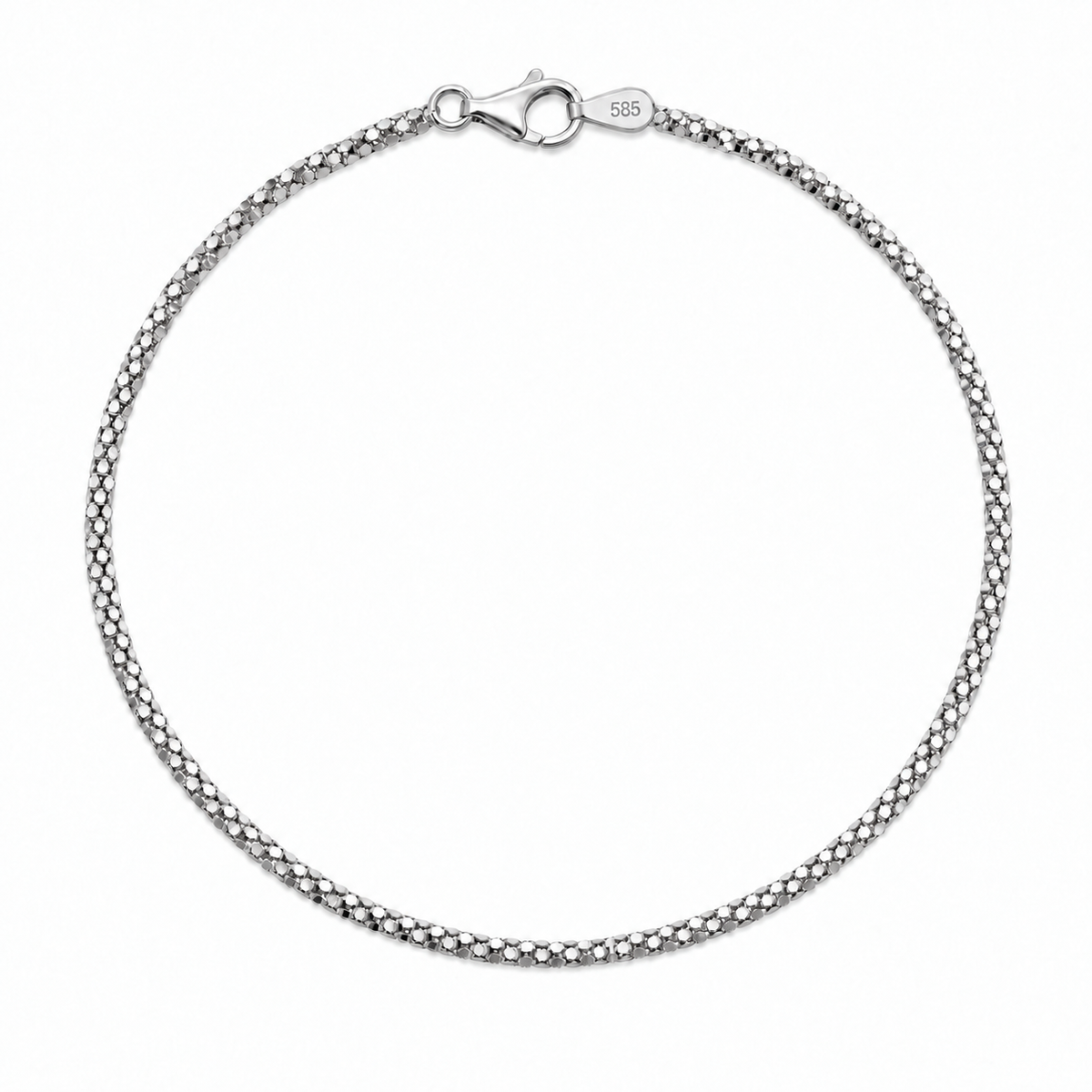 Popcorn Bracelet aus 14K Weißgold – freisteller