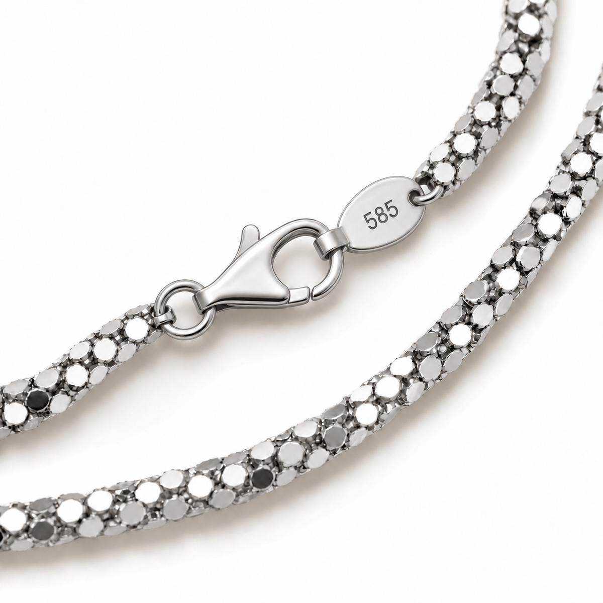 Popcorn Bracelet aus 14K Weißgold – verschluss