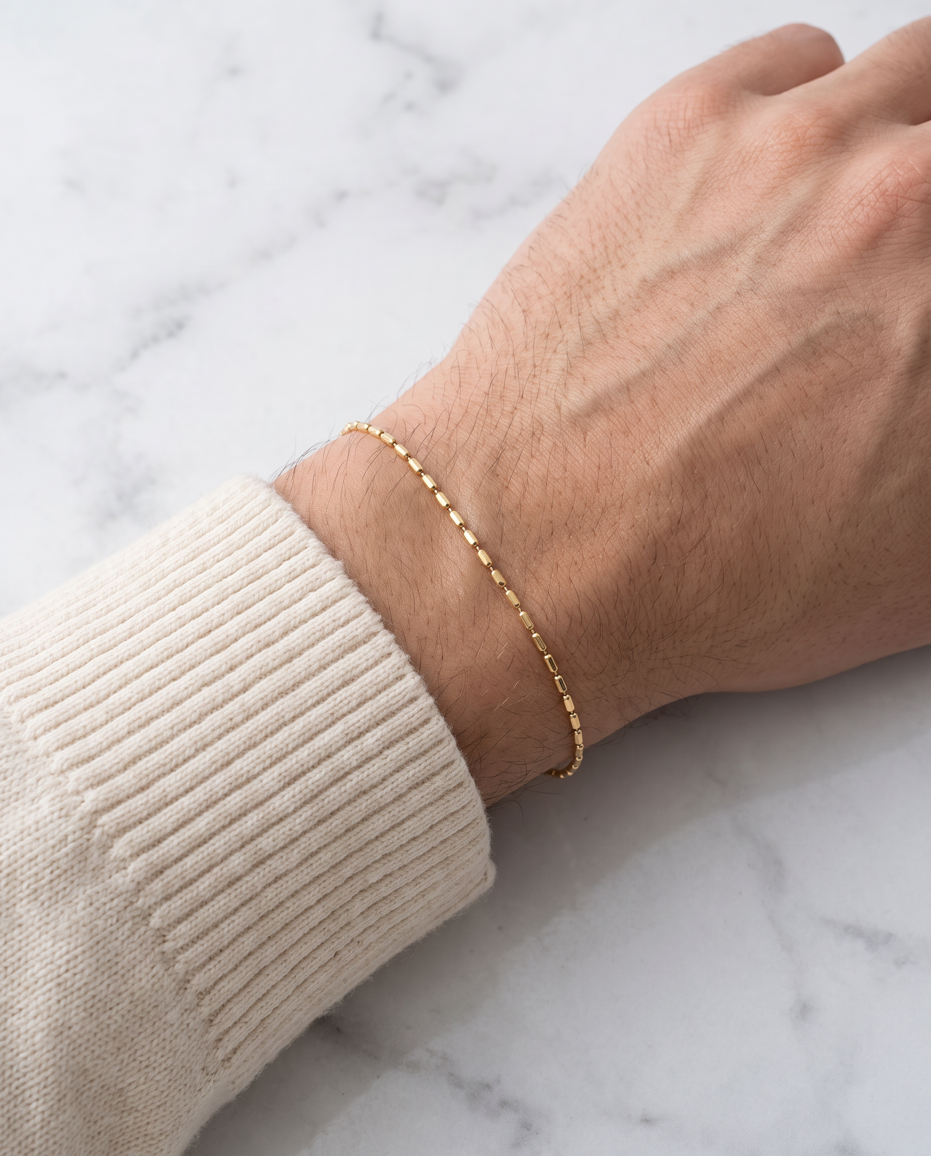 Rice Link Bracelet, 14K Gold