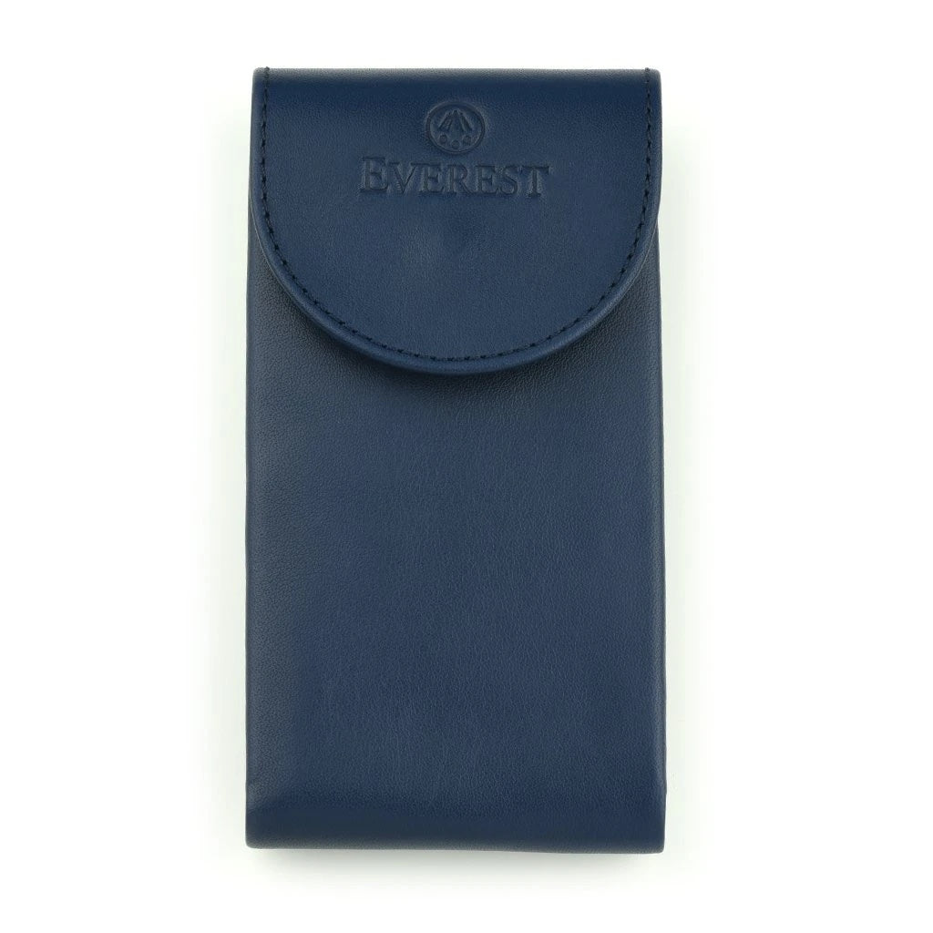 Hochwertiges Echtleder-Uhrenetui mit feiner Naht und weichem Finish, Blau