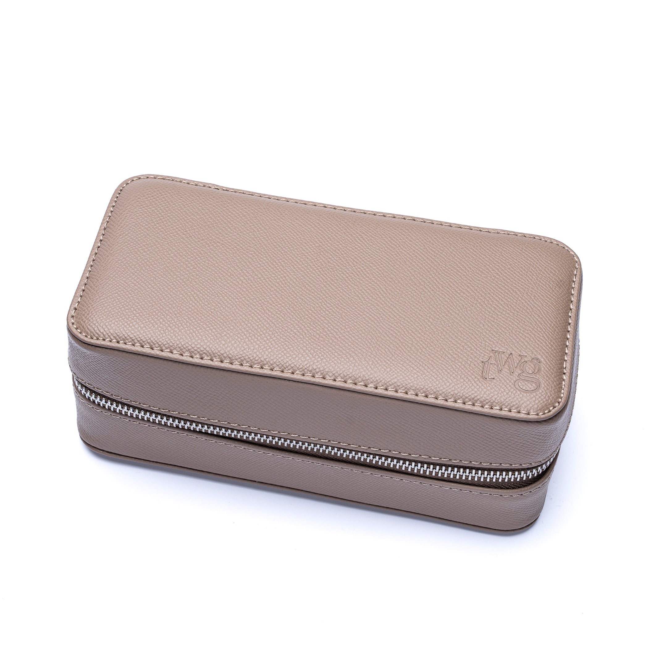 Uhrenbox "Zip-Case" für 3 Uhren, Taupe inkl. Kartenetui